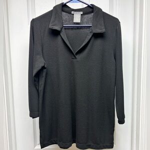 Matty M Women’s Black Textured Knit Top – Size M